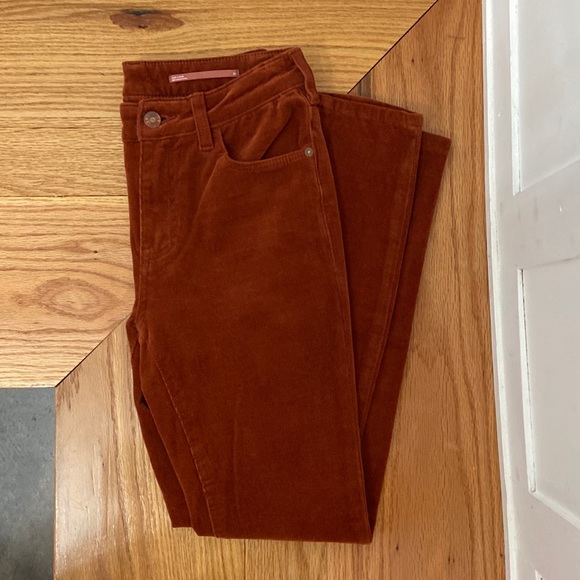Anthropologie Pilcro High Rise Skinny Pants Corduroy Rust Orange size 26 - Picture 4 of 16